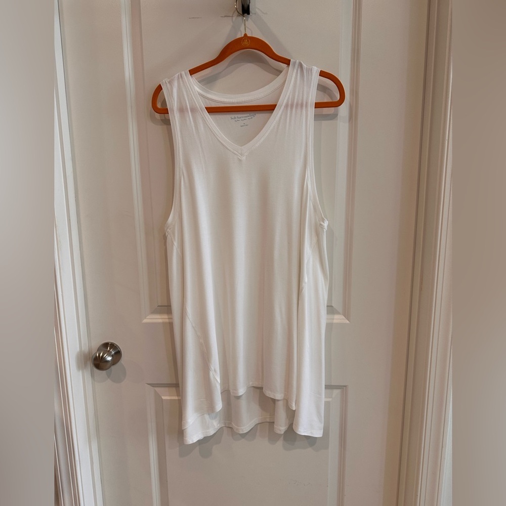 Soft Surroundings Marshmallow Asymmetrical T-Shirt Tunic- 1X